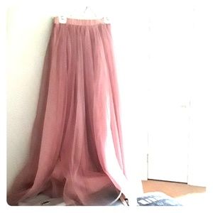 Beautiful rose gold bridesmaid skirt
